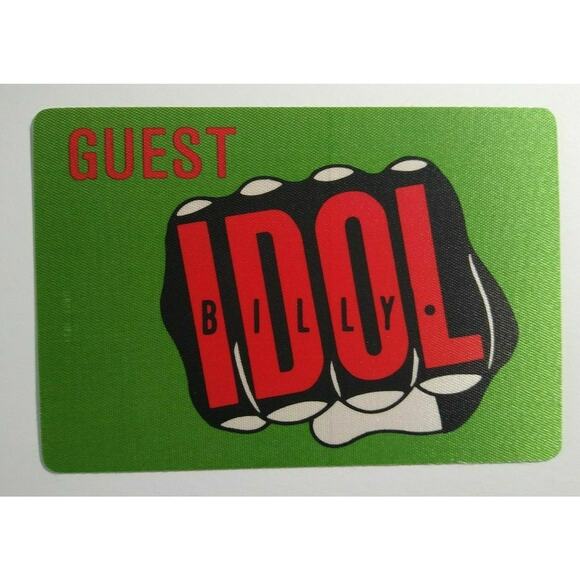 Billy Idol Backstage Pass Original 1986 Concert New Wave Whiplash Smile Green - Picture 2 of 4